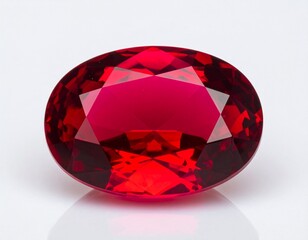 High-resolution photo of red ruby gemstone isolated on white background