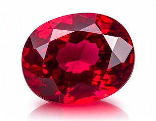 High-resolution photo of red ruby gemstone isolated on white background