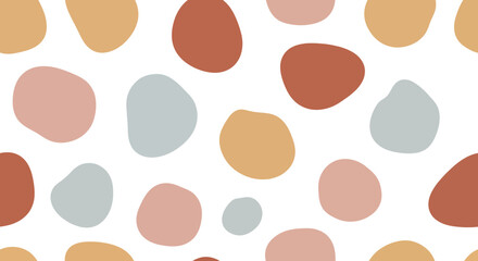 Seamless vector pattern of scattered organic shapes, perfect for backgrounds and textures, white background