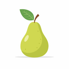 Light green pear with leaf and soft texture. Perfect for fruit icons, natural branding, or organic design themes.
