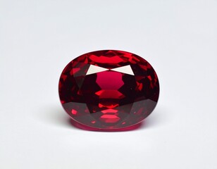 High-resolution photo of red ruby gemstone isolated on white background