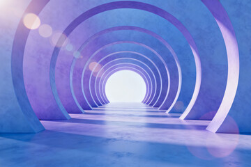 Naklejka premium Abstract tunnel with circular arches
