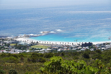 Naklejka na ściany i meble Camps Bay Beach and Atlantic Ocean Coastline in Cape Town