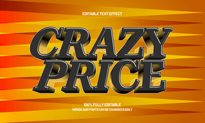 crazy price editable text effect