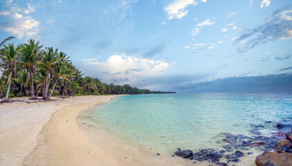 Breathtaking beaches all along the coastline of Rarotonga island, Cook Islands, Polynesia, South Pacific Ocean, Oceania