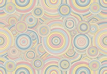 Fototapeta premium Pastel dreamscape a mesmerizing concentric circle pattern that evokes calm and retro-inspired aesthetics