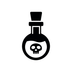 Potion Bottle Halloween Icon - Magical Poison and Witchcraft Symbol