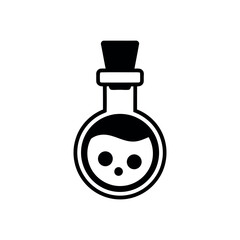 Potion Bottle Halloween Icon - Magical Poison and Witchcraft Symbol
