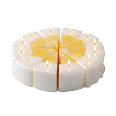 Creative Candle Arrangement Resembling a Cake with Pineapple Design