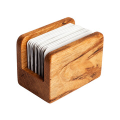 Wooden Napkin Holder with White Napkins
