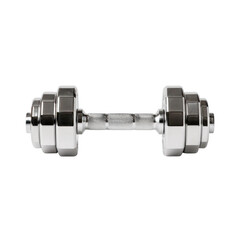 Chrome Dumbbell on Black Background
