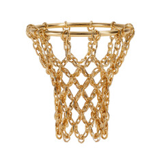 Golden Basketball Hoop and Net