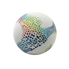 Colorful Dotted Globe against Black Background
