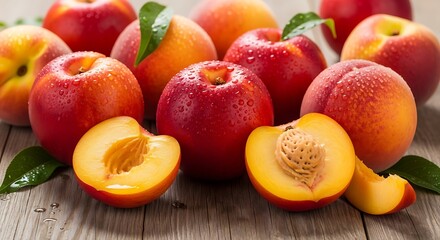 Fresh Nectarines - A Vibrant Display of Summers Sweetness and Juicy Delight.