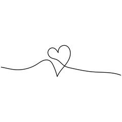 logo design vector flat continuous drawing love
