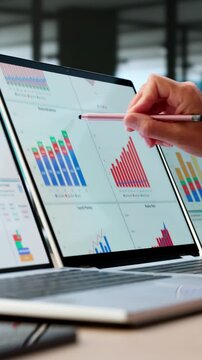 Business Stock Chart Dashboard On Computer
