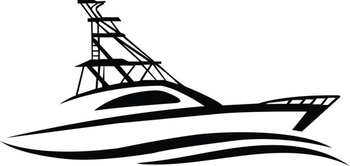 awesome  yacht icon silhouete