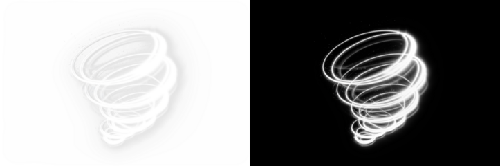 High-quality PNG of swirling light effect, perfect for overlays in transparent photos. Stunning visuals await!