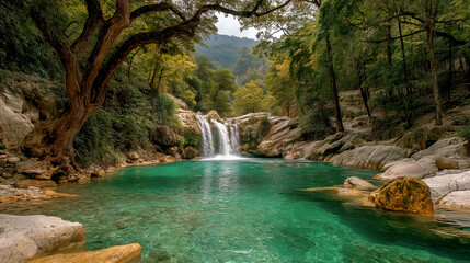 Obraz premium waterfall in the forest