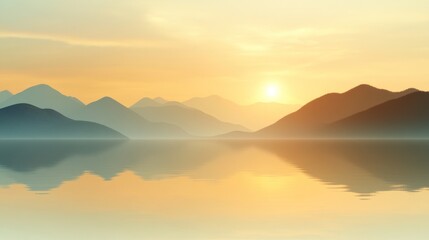 Serene Sunrise Over Mountains