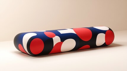 Modern, colorful, abstract bench