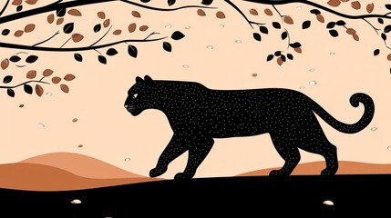 Black panther in nature
