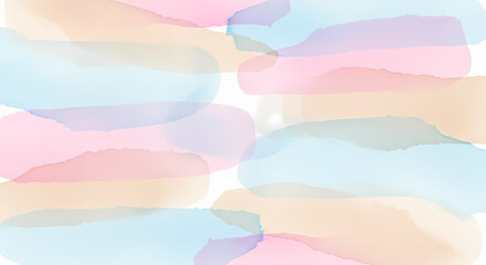 Soft Watercolor Background with Pastel Pink Blue and Peach Horizontal Brush Strokes