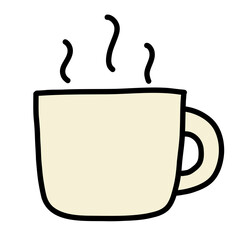 手描き線画のシンプルで可愛いカップのイラスト