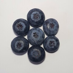 Fresh blueberries in white background