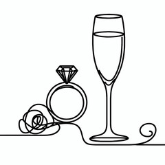 Wedding Ring with Champagne