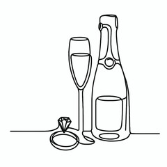 Wedding Ring with Champagne