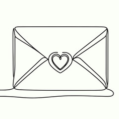 Love Letter Symbol , elegant envelope 