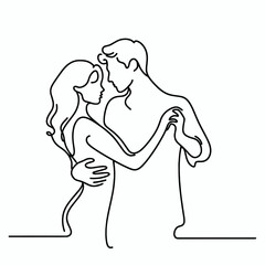 Dancing silhouette romantic