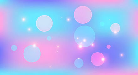 Abstract background with Soft blurred gradient abstract with glowing circles in pastel pink, blue, and purple.
