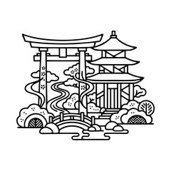 Elegant architectural silhouette vector