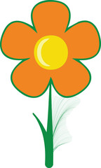 yellow flower isolated on white background vector illustration