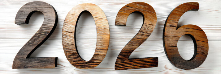 Happy new year 2026 - festive new year party background greeting card with text - Golden yellow fireworks in dark black night.