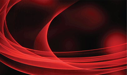 Abstract red neon glowing fractal on black background	