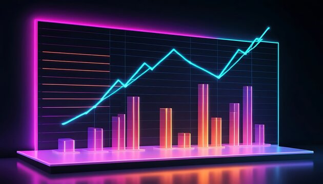 rising business stock market graph on red background - Powered by Adobe