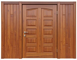 Fototapeta premium Wooden double doors with panels