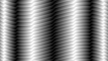 Abstract metallic wave background with black and white line pattern