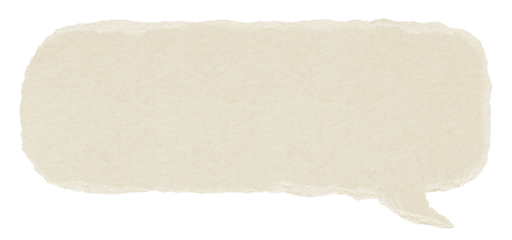 Brown paper bubble. Blank brown cut out cardboard paper speech bubble. Png transparency	