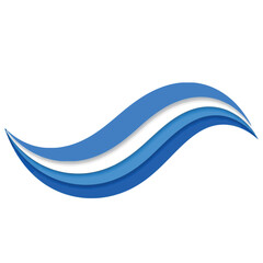 Blue Wave Abstract Vector, Water Stream, Flowing Design Element