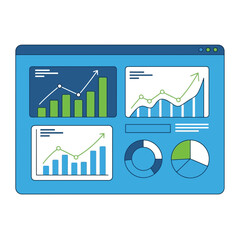 Data Dashboard Illustration Business Analytics, Charts, and Graphs
