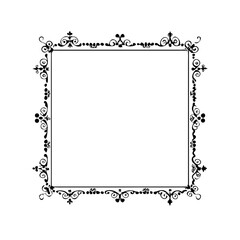 Ornate square frame with vintage floral design