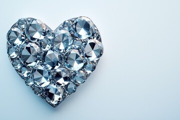 Faceted gem heart on a light background