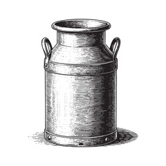 Vintage Milk Can Metal Dairy Churn with Side Handles, Farm and Rural Production © trianatio