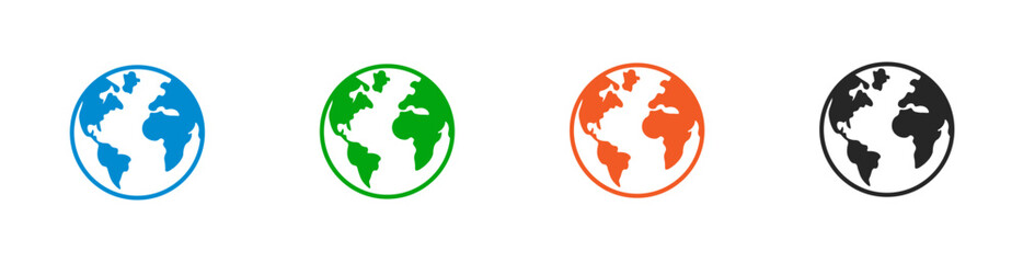 Earth icon. Solid vector icon. © icon