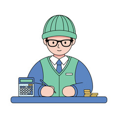 Accountant Illustration Financial Planning, Budgeting, Money Management