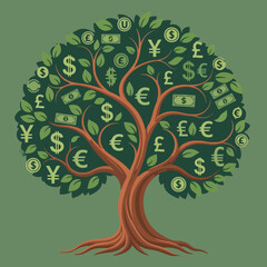 Money Tree Illustration Financial Growth, Investment, Wealth